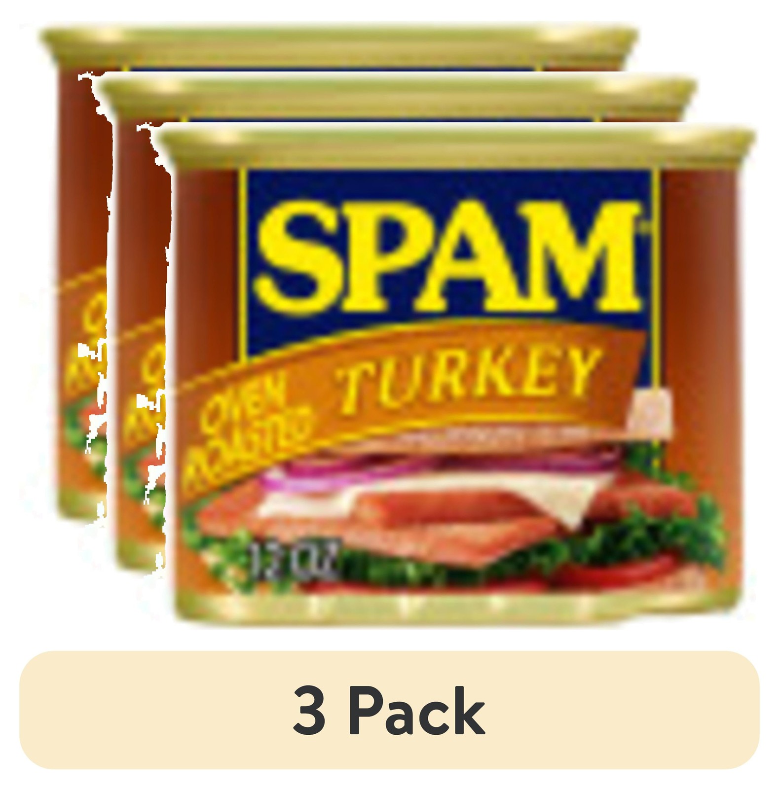(3 pack) SPAM Oven Roasted Turkey, 12 oz Can New Upgrade
