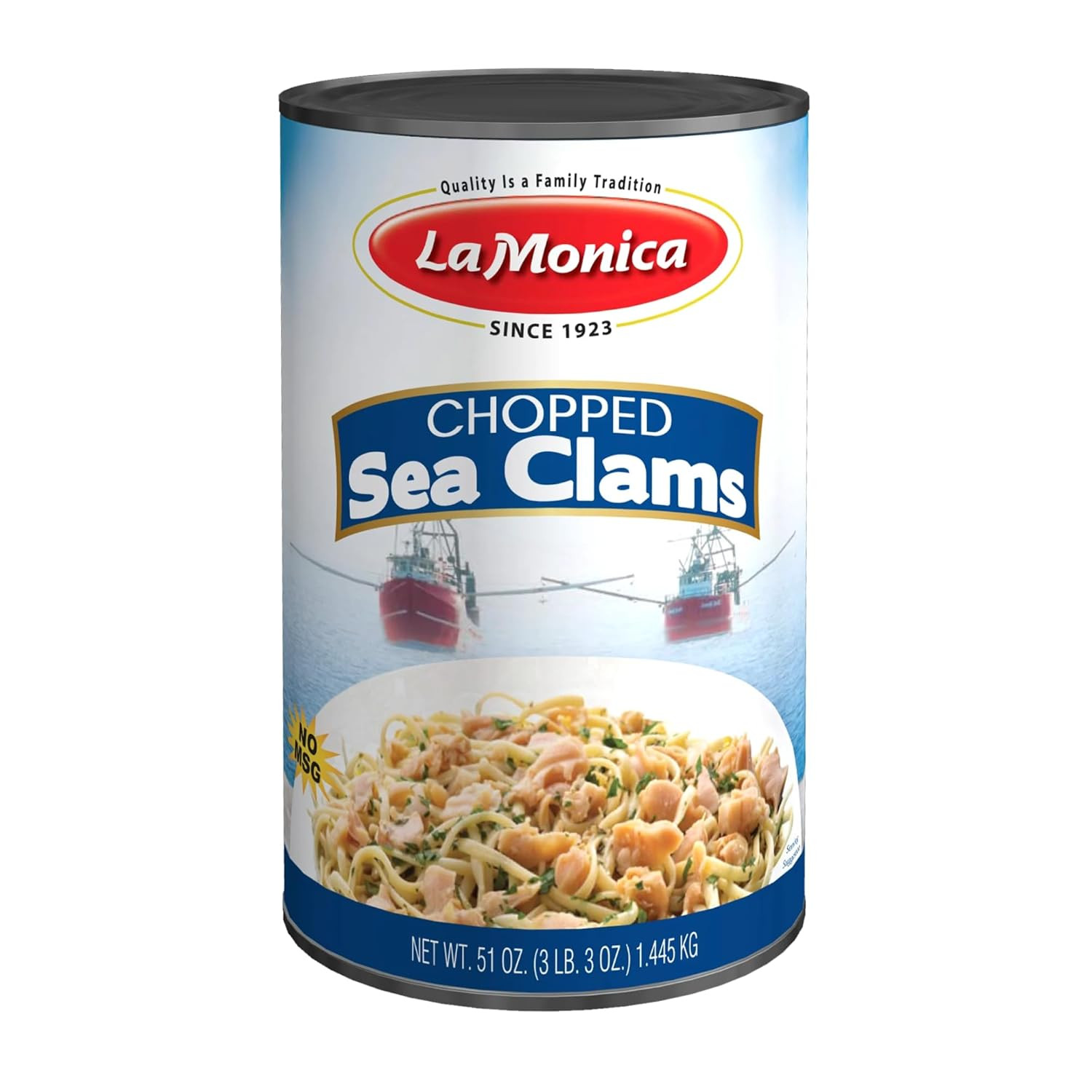 Lamonica Chopped Sea Clams 51 Oz – Wild Caught, Fully Cooked – No MSG – Perfect