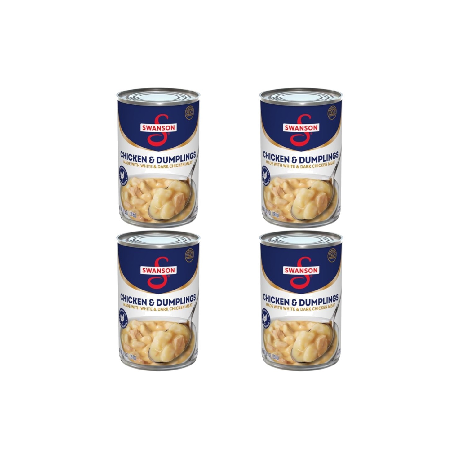 Pack of 4 Swanson Canned Chicken and Dumplings – Hearty 13g Protein Per Can