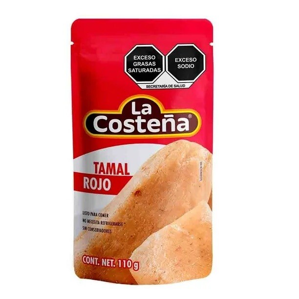 5X TAMALES ROJOS DE PUERCO – Red Tamales w/Pork – 110g Each One (Pack of 5)