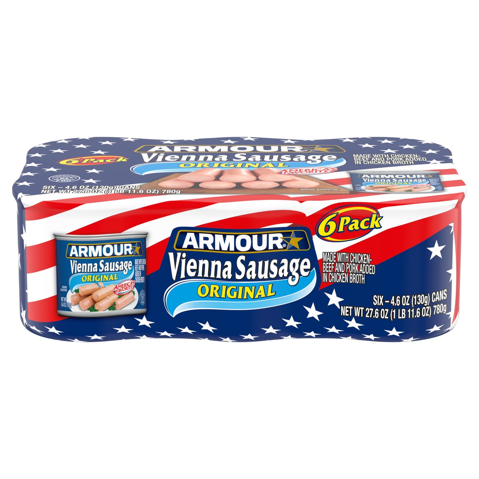 (3 pack) Sausage, Original Flavor, 7g Protein Per Serving, 4.6 oz (Pack of 6)