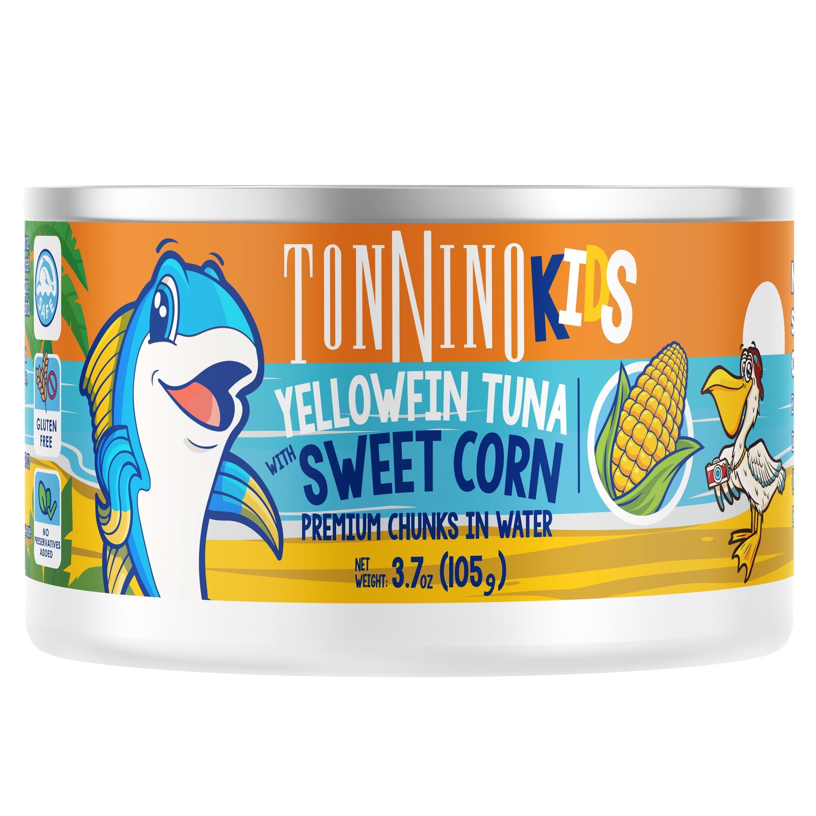 Tonnino Yellowfin Tuna with Corn (3 Pack) – Wild Caught, 3.7oz