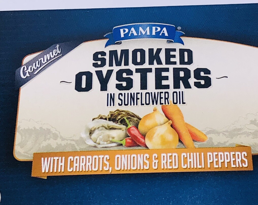 12 PACK – Gourmet PAMPA Smoked Oysters in SUNFLOWER OIL 3oz ea. Exp:01/2027