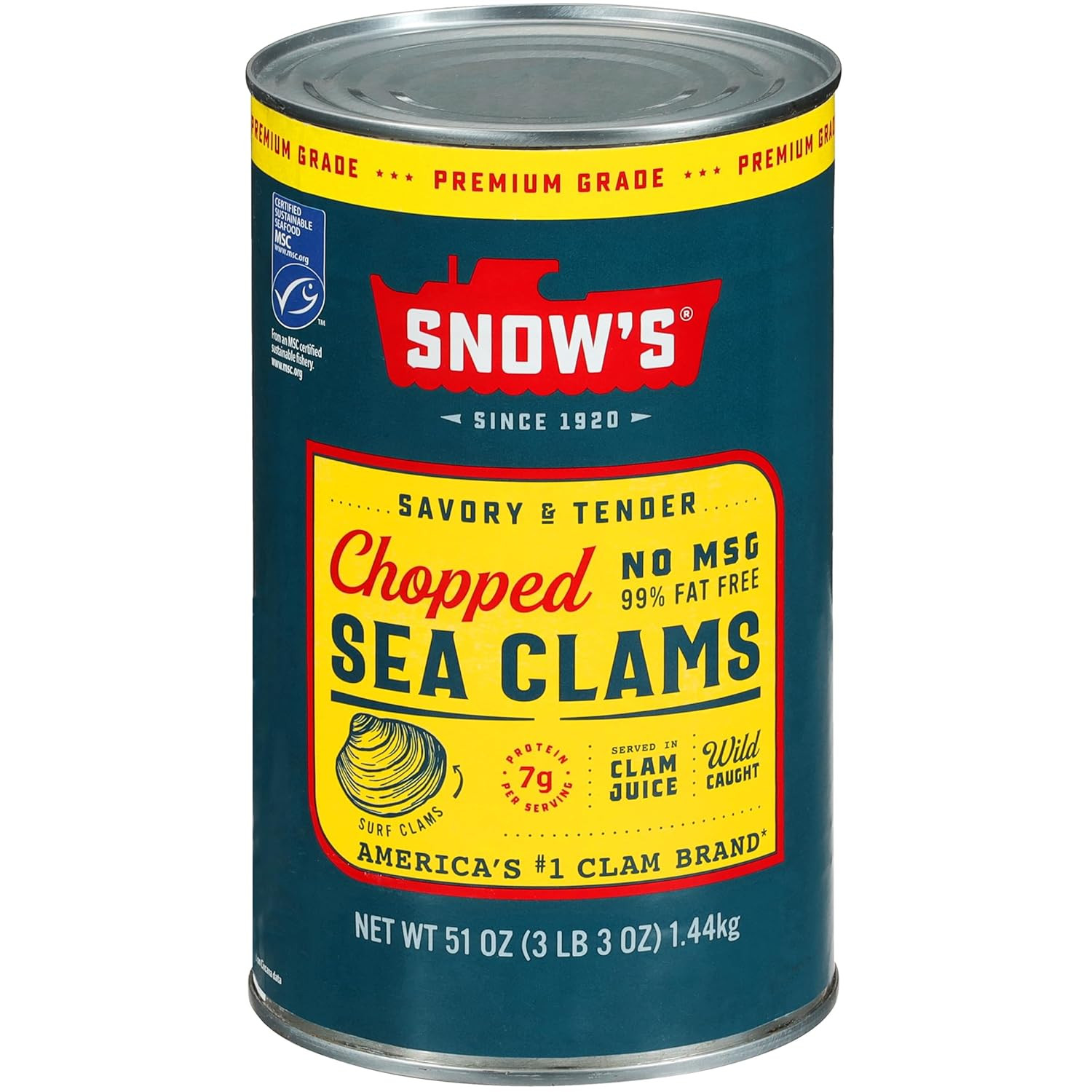 Snow’S Chopped Sea Clams in Clam Juice, 51 Oz Can – Premium Grade Wild Caught Go
