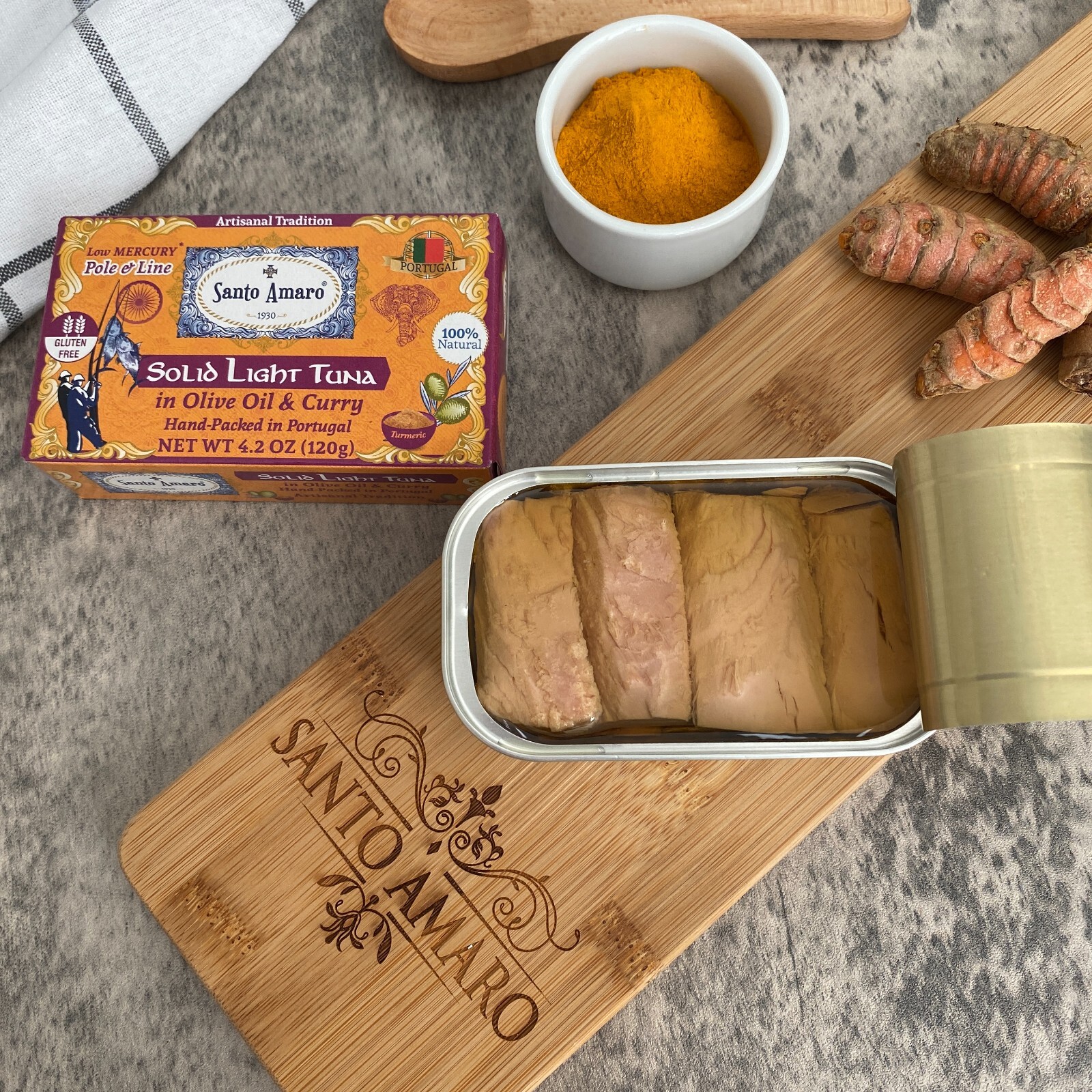 6 Pk: Santo Amaro Pole & Line Wild Tuna Fillets in Virgin Olive Oil – CURRY