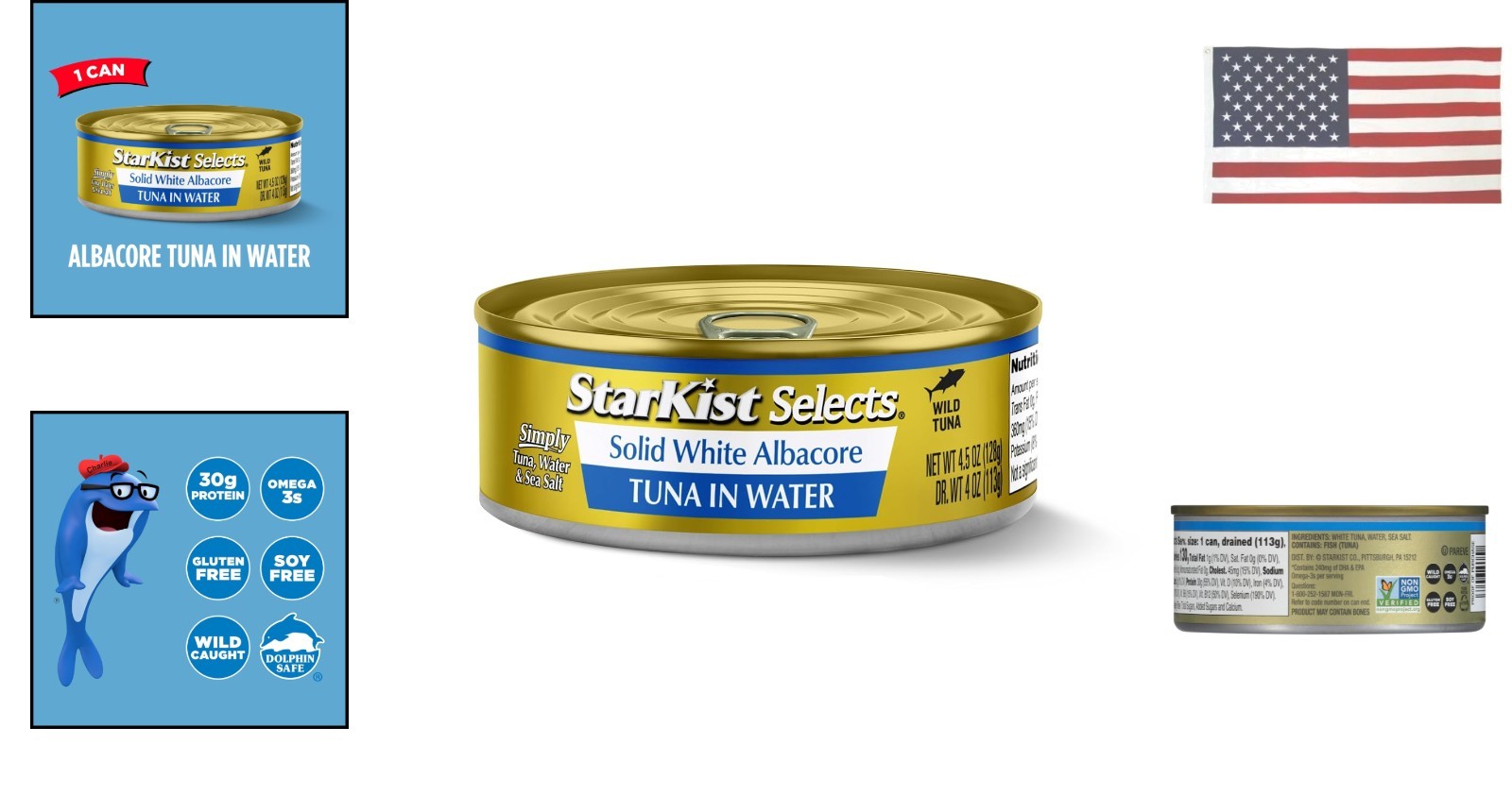 StarKist Selects Solid White Albacore Tuna in Water 4.5 Ounce Can, Pack of 1