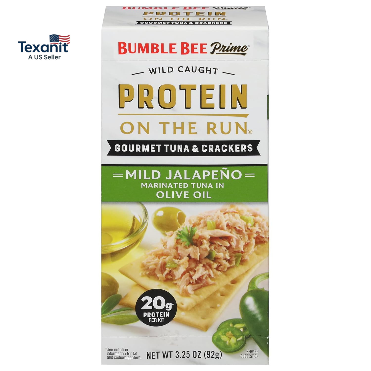 Prime Protein on the Run Tuna Snack Kit – Gourmet Tuna Marinated in Olive Oil &
