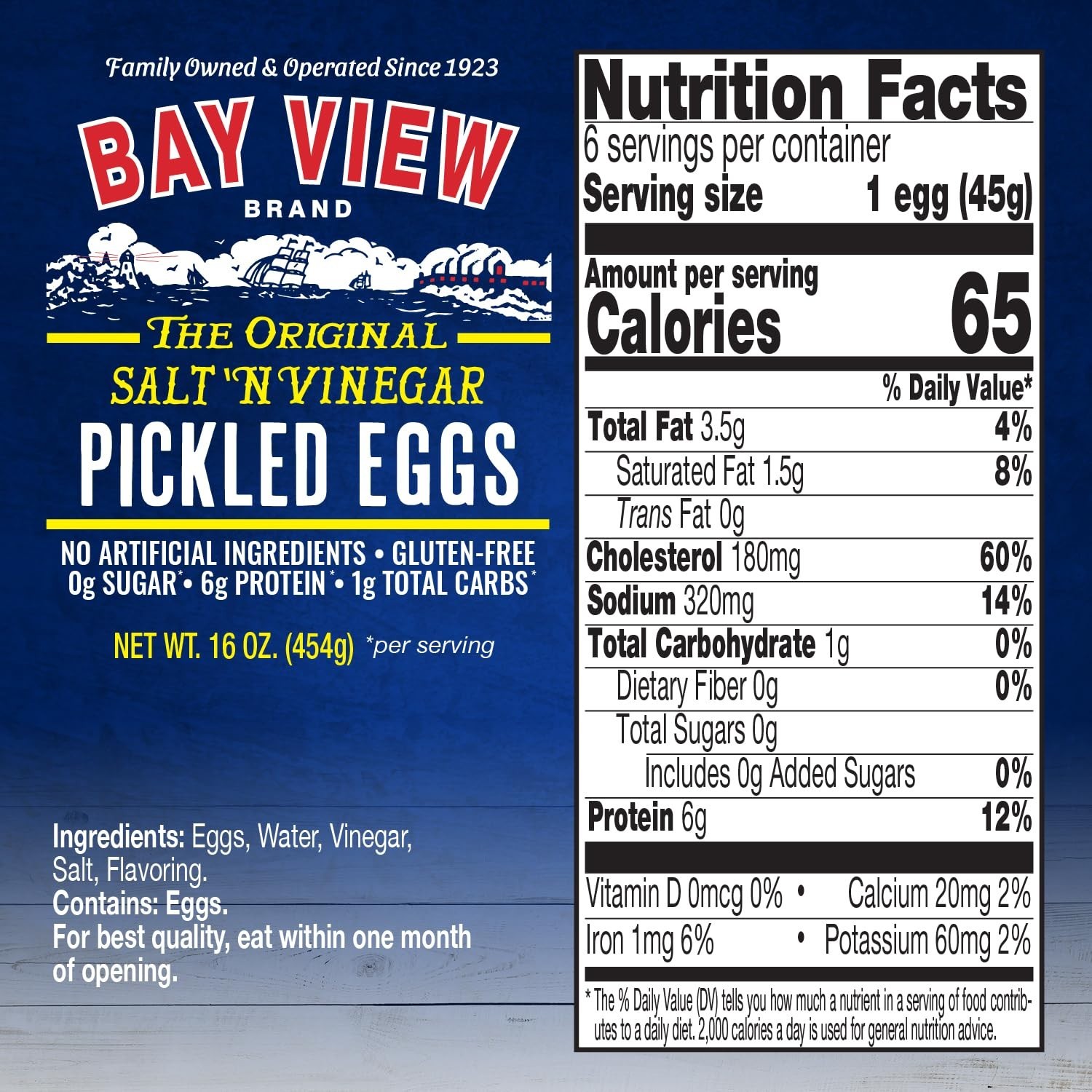 Authentic Salt ‘N Vinegar Pickled Eggs, Boiled & Peeled – 16oz Family-Run Flavor