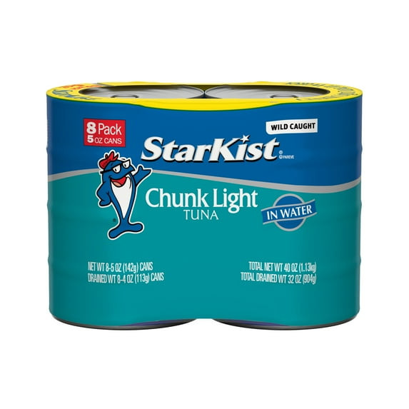 StarKist Chunk Light Tuna in Water Wild Caught 5 oz 8 Pack High Protein Cans