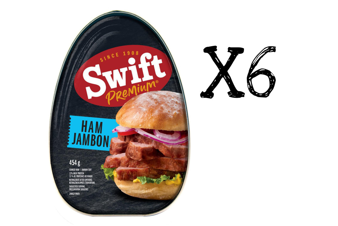 6 Pack Swift Premium Cooked Canned Ham 454g Each -From Canada FRESH & DELICIOUS!