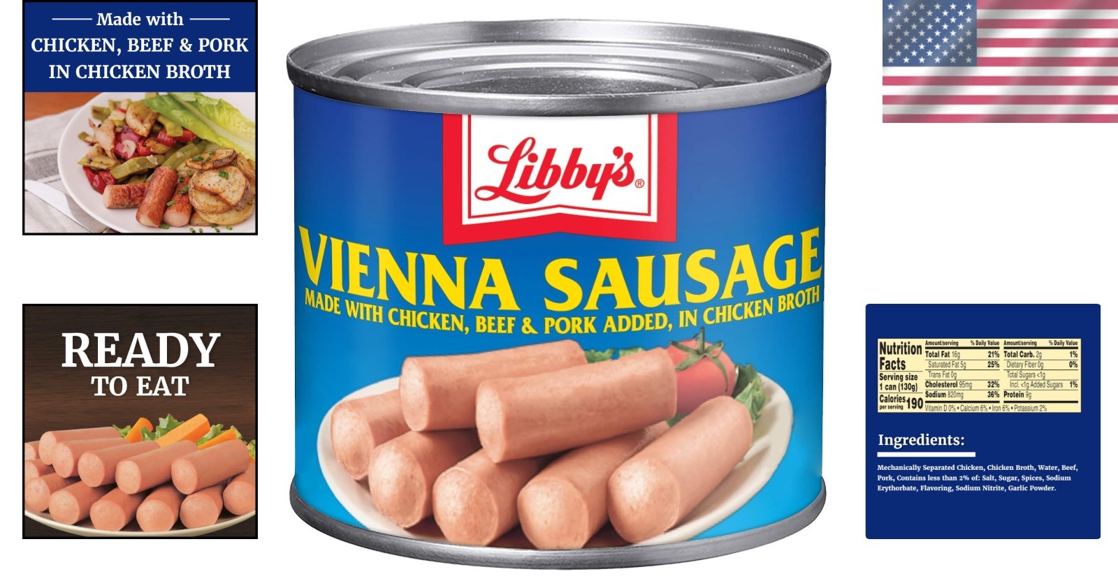 Ready-to-Eat Canned Sausage, 4.6 oz x 24^-