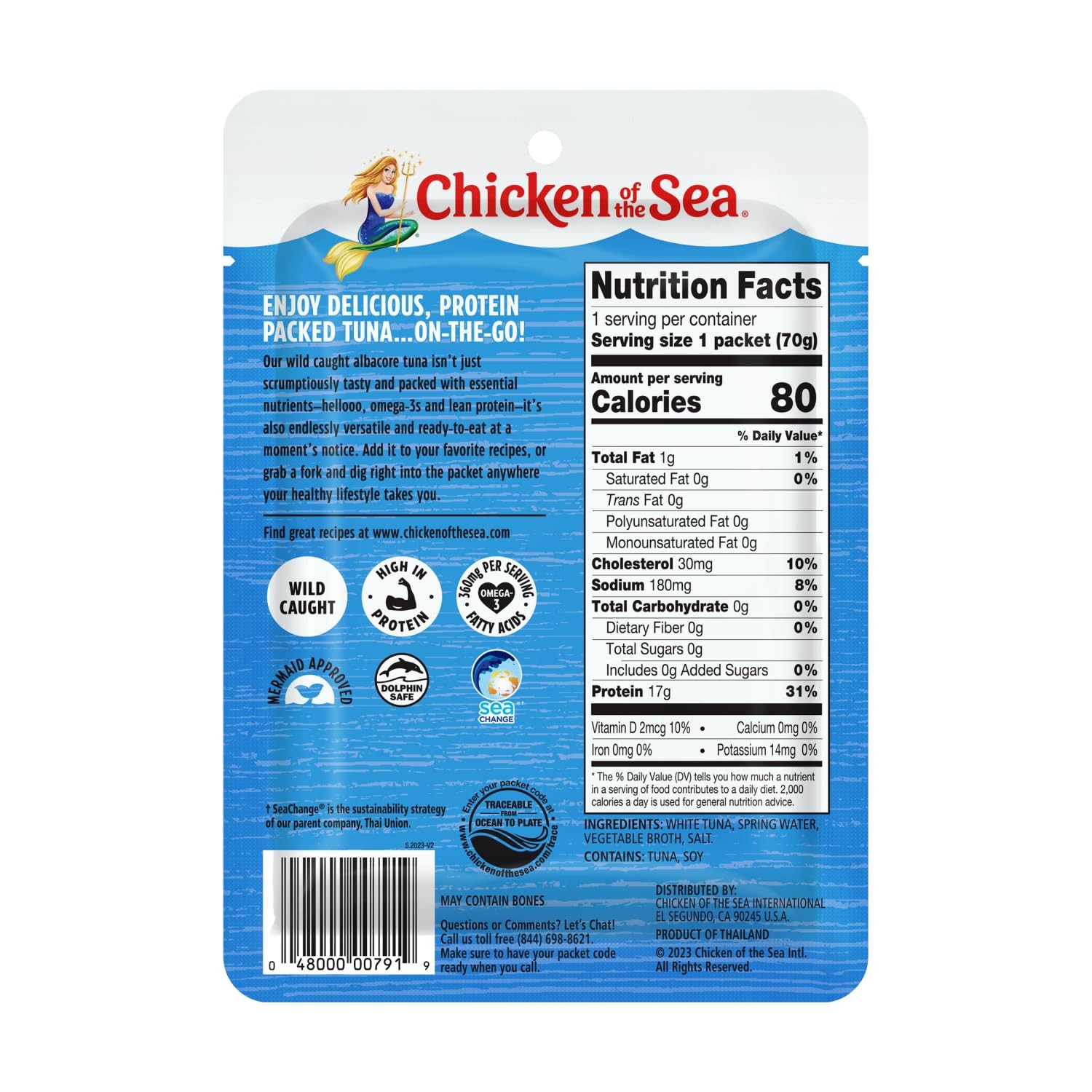 Chicken of the Sea Albacore Tuna in Water 2.5oz Packets Pack of 12