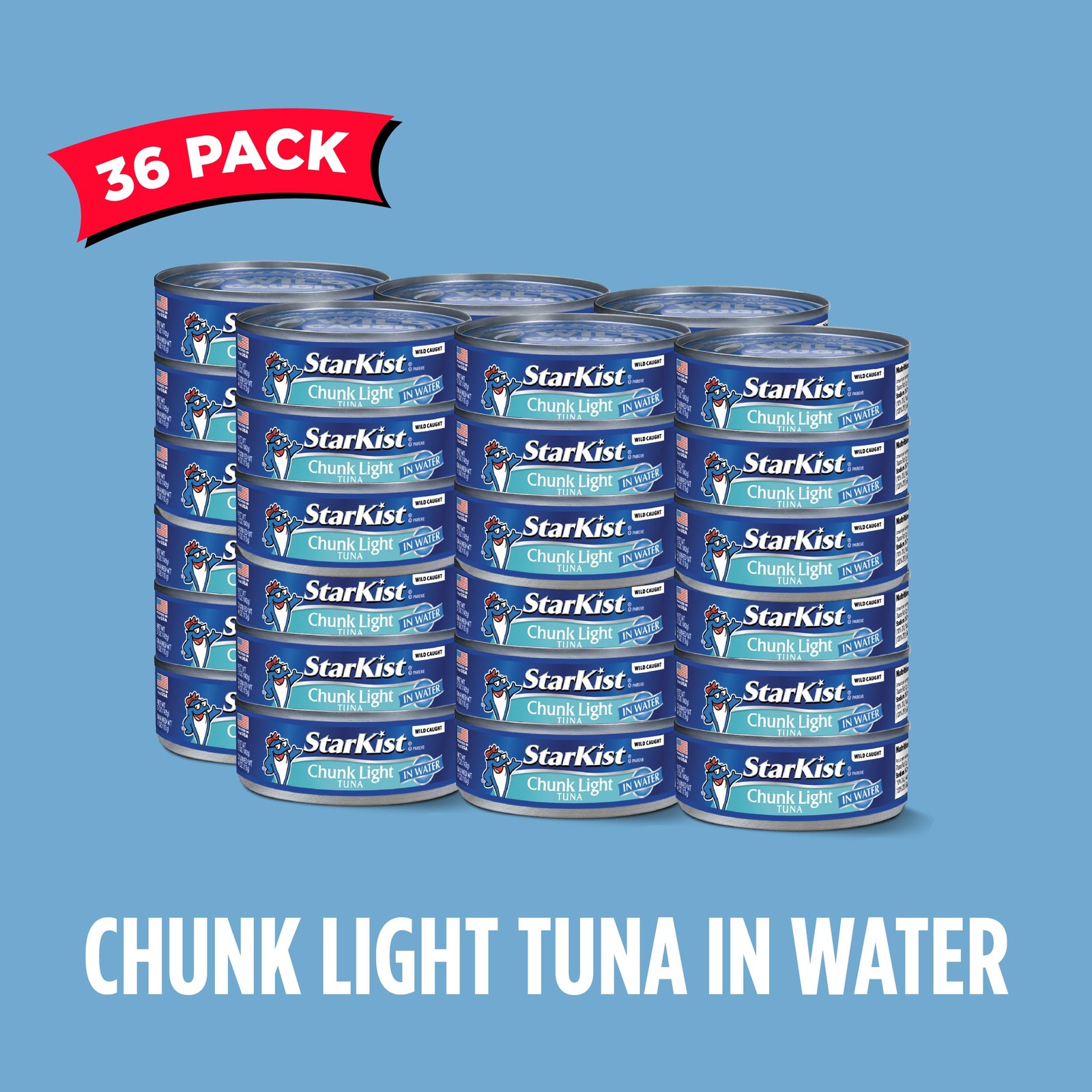 StarKist Chunk Light Tuna in Water, 12 – 5 oz Cans Pack of 3 – 36 Total Cans