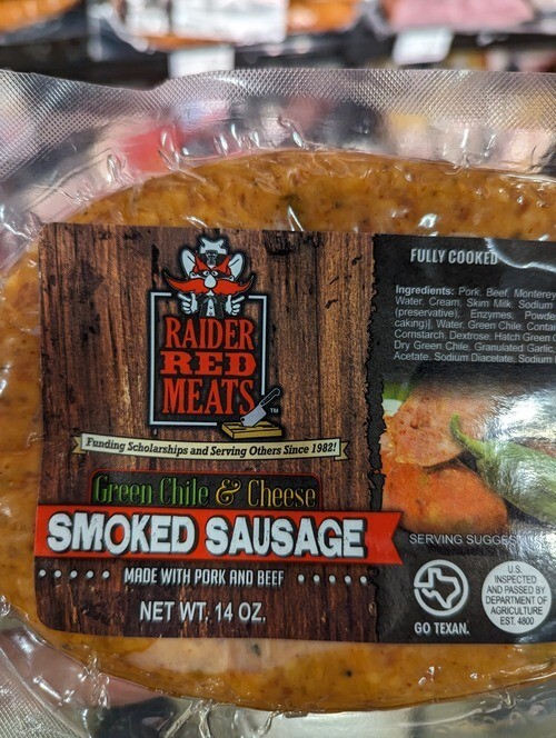 Raider Red Green Chile Cheese Sausage 14 Oz (4 Pack)