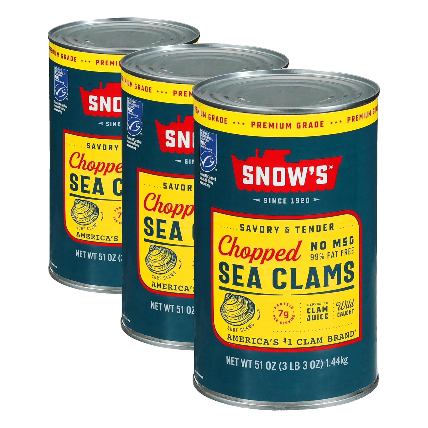 Snow’S Chopped Sea Clams in Clam Juice, 51 Oz Can – Premium Grade Wild Caught Go