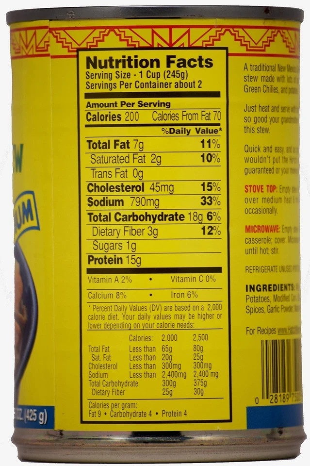 Hatch Green Chile Stew with Pork Pack of 6