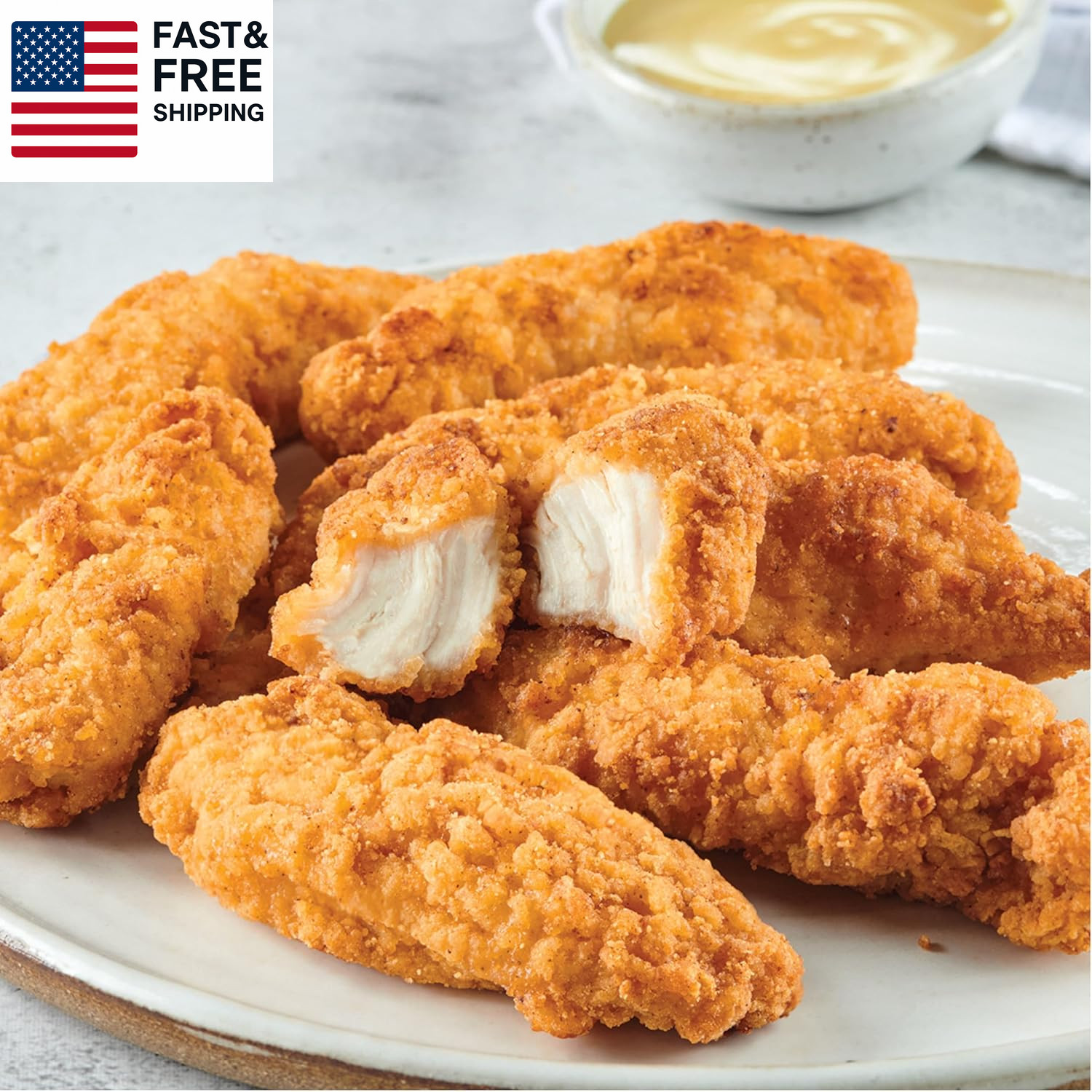 Lightly Breaded Chicken Breast Strips | Fully Cooked | 16G Protein || 1.50 LB