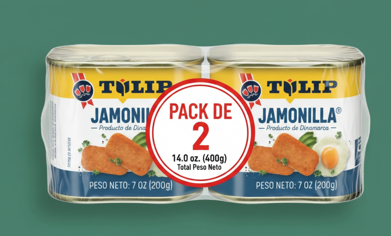 Pack of 2 -Tulip Classic Jamonilla 7 oz Cans, Cooked Pork Luncheon Meat