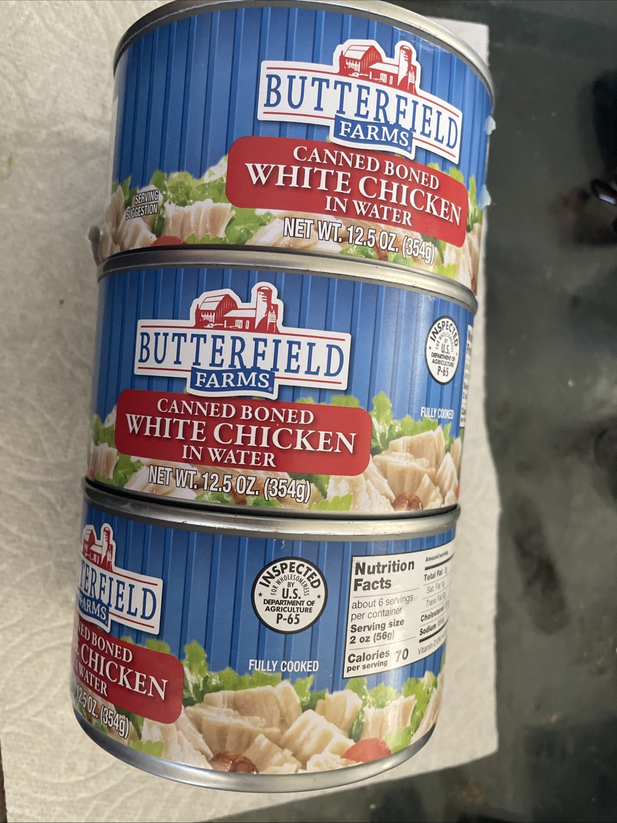 Butterfield Farms white chicken 12 oz x 3 Cans Exp7/28