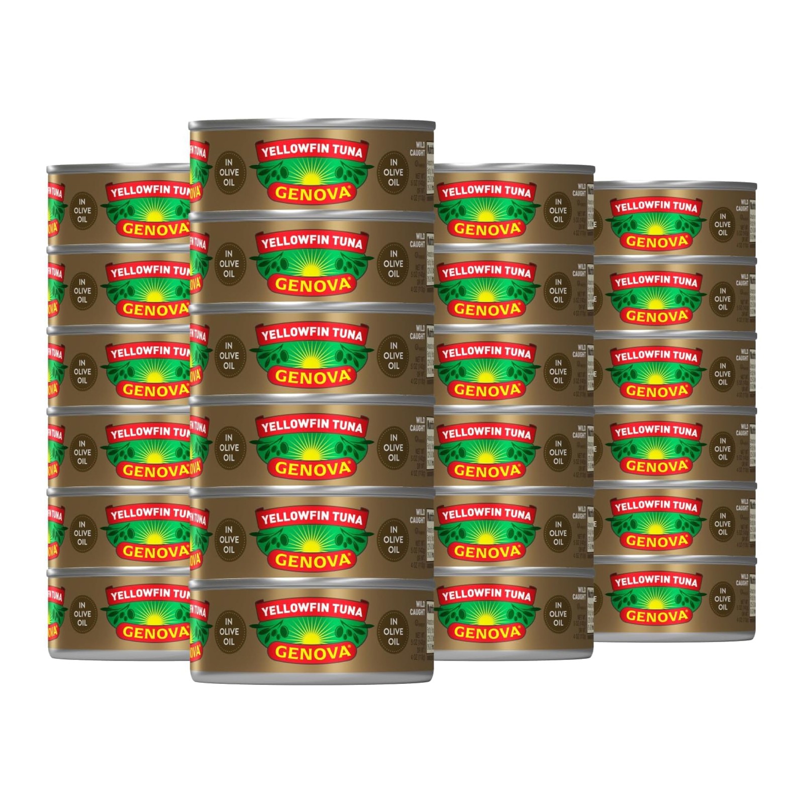 Genova Premium Yellowfin Tuna in Olive Oil 5 Ounce Cans Pack of 24