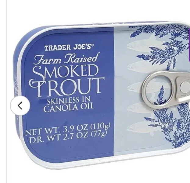 Trader Joe’s Smoked Trout Fillets in Oil Skinless 3.9 oz Tin, 10 Packs