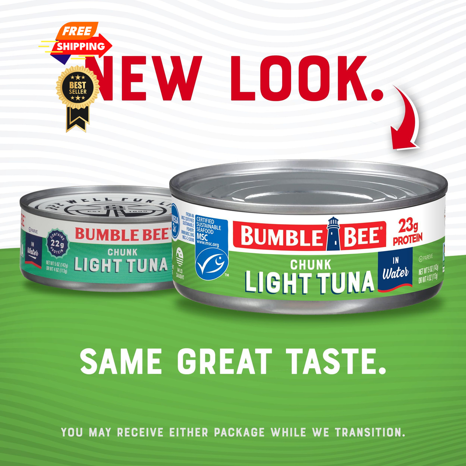 Bumble Bee Chunk Light Tuna In Water, 5 oz Cans (Pack of 5 Ounce 10)