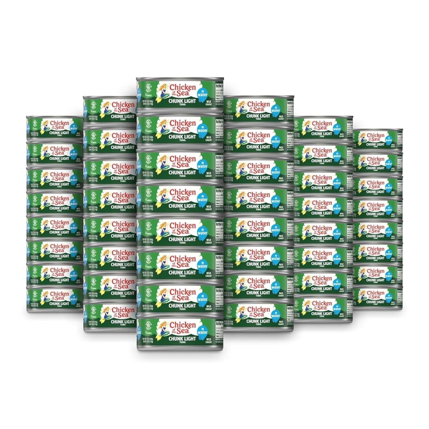 Wild Caught Chunk Light Tuna 5 oz Cans, 10-Count High Protein 100%