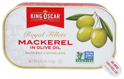 King Oscar Mackerel Fillet in Olive Oil 4.05 oz (Pack of 12)