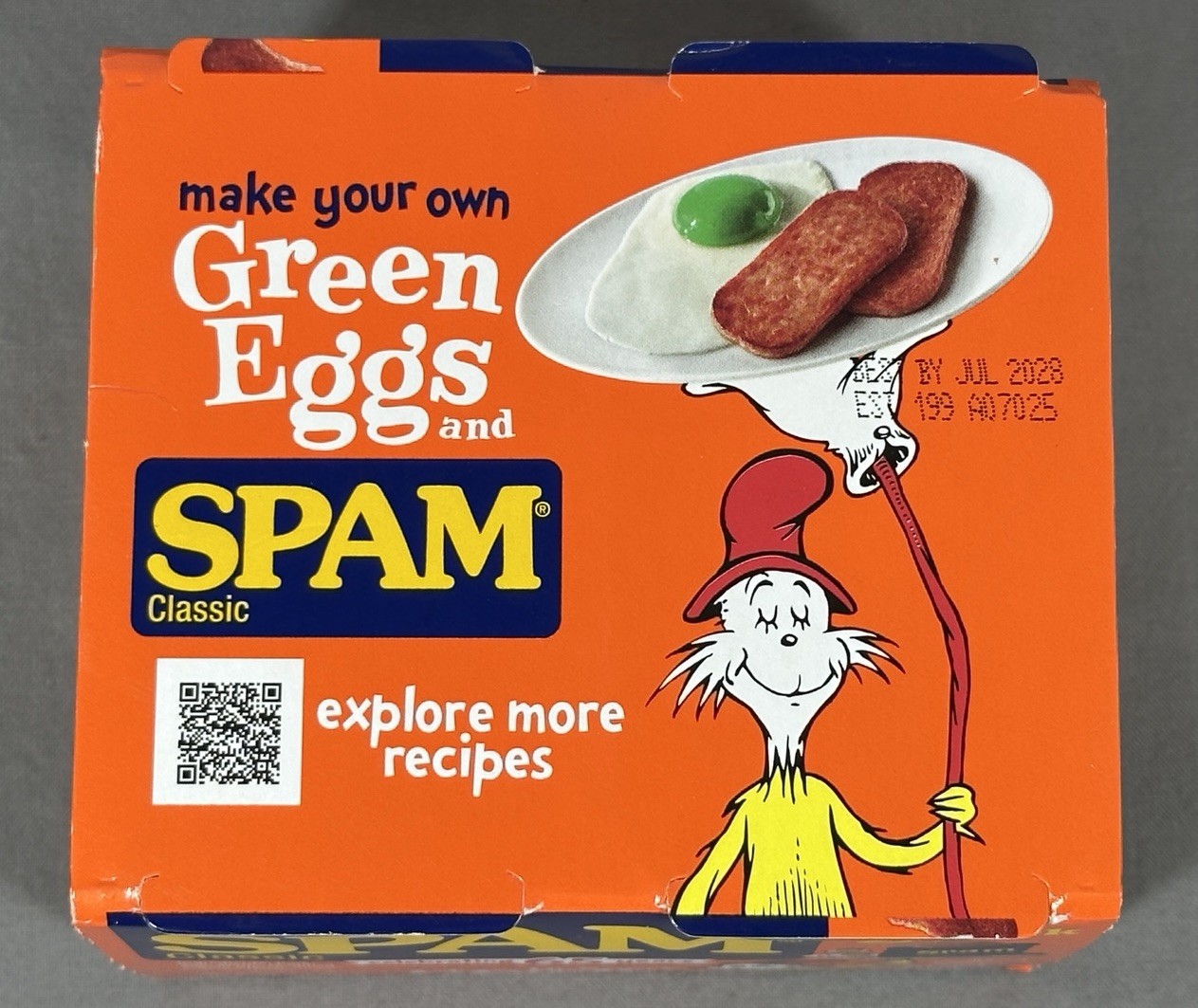 Spam Classic Green Eggs And Ham LIMITED EDITION Two 12oz Cans 7/2028