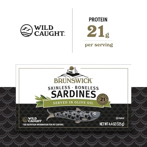 Wild Caught Skinless Boneless Sardines in Olive Oil, 4.4oz, 12-Pack – Healthy Sn