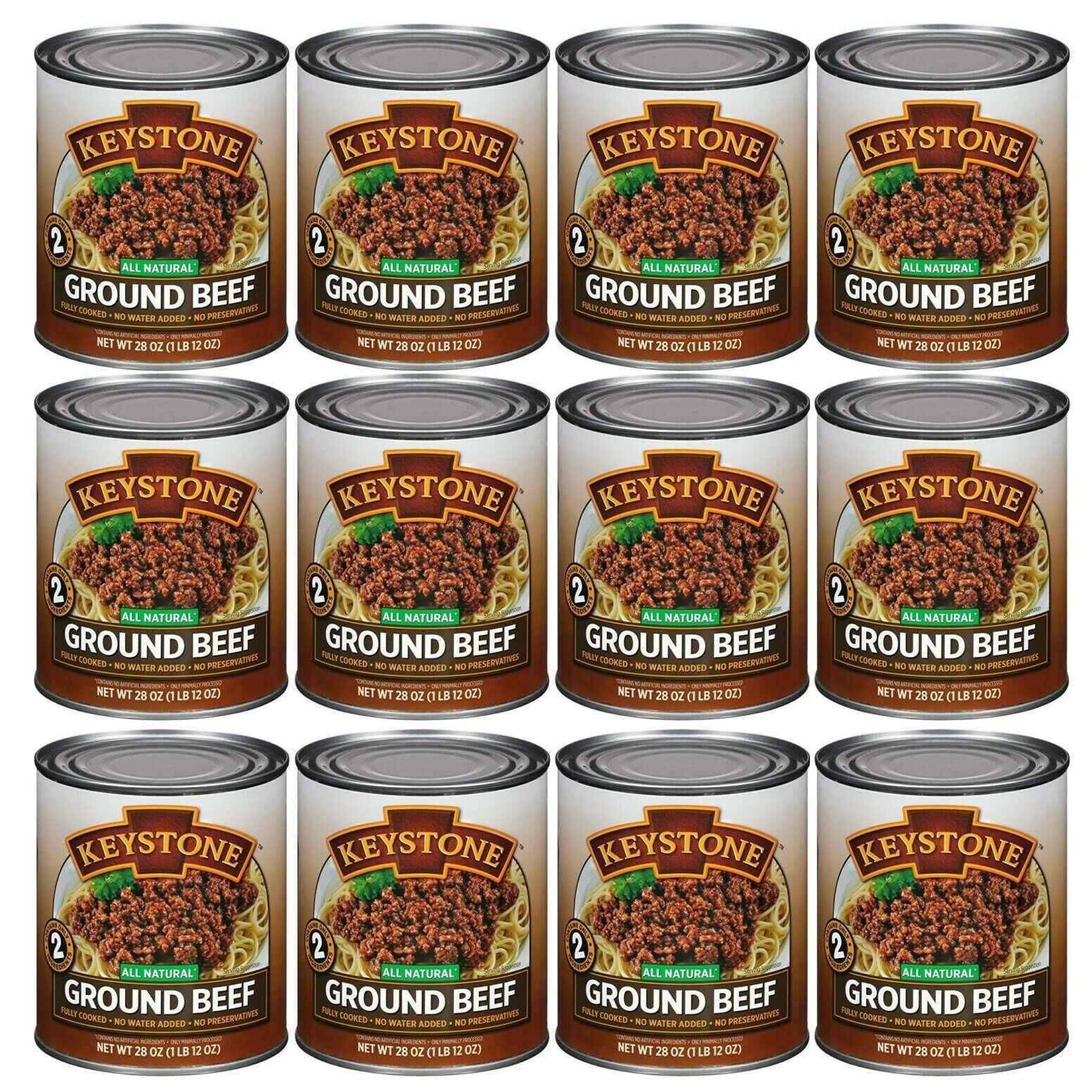 Keystone Meats All Natural Ground Beef Fully Cooked Food 28oz No Preservatives ✅
