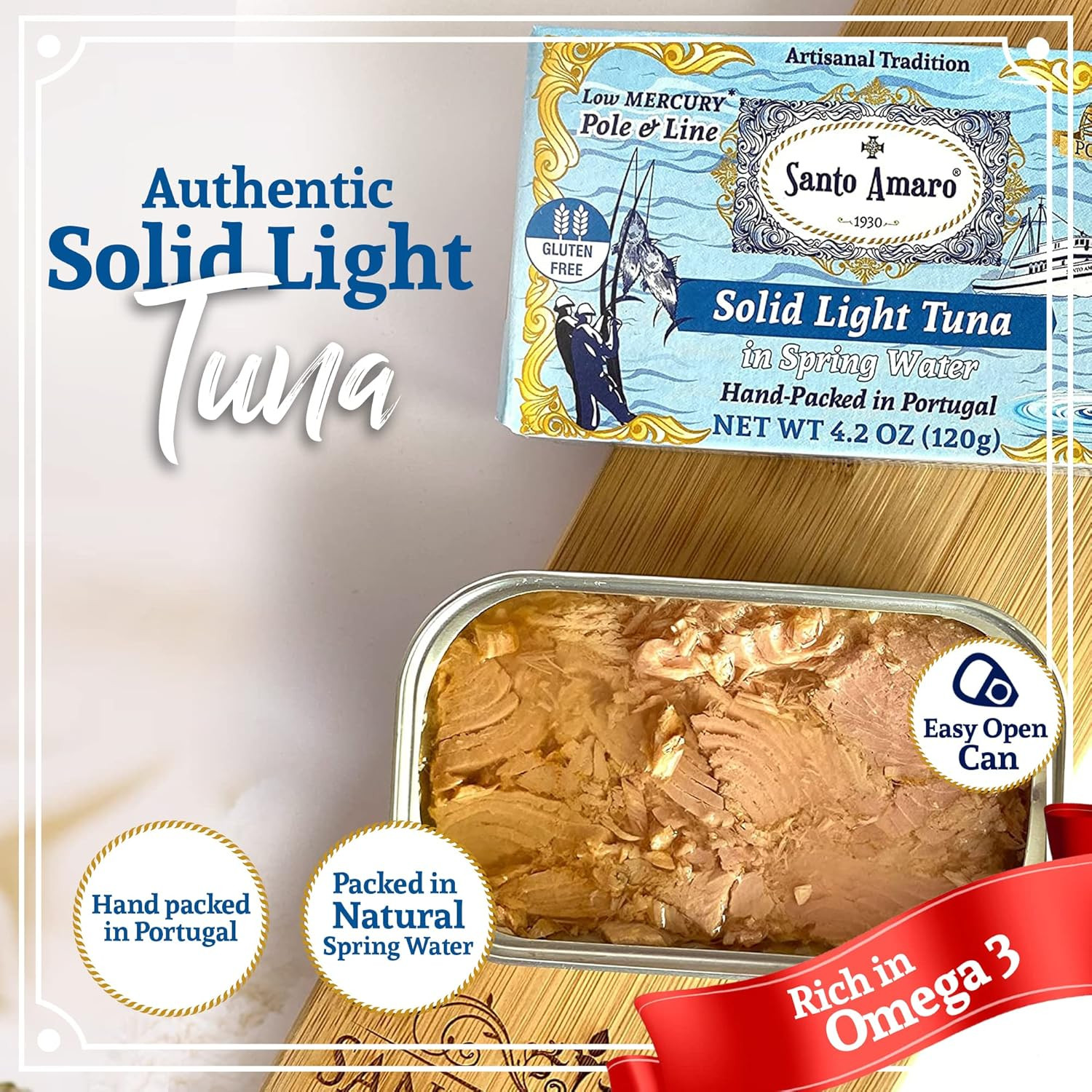 Santo Amaro – Artisanal Wild Tuna Fish in Spring Water, Pole & Line Wild Caught