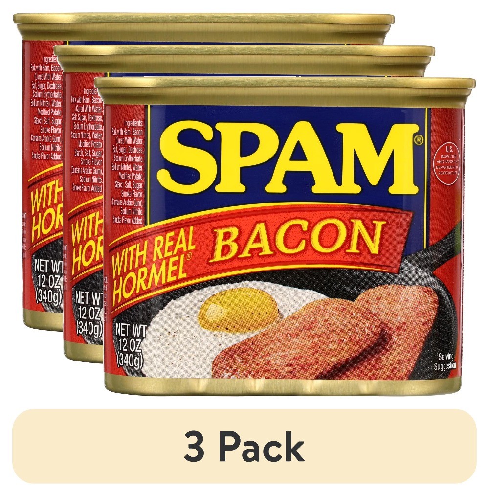 (3 pack) HORMEL Bacon, 12 oz Aluminum Can, Canned Meats, 7 G Protein per Serving
