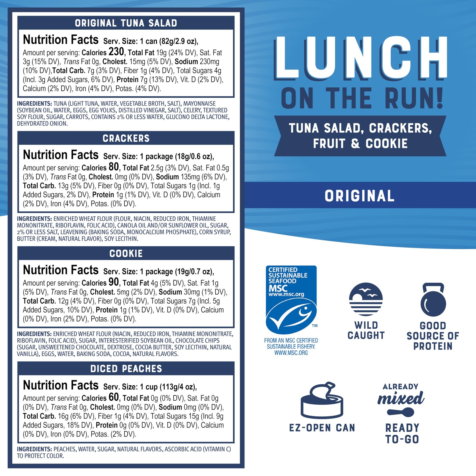 Lunch On The Run Tuna Salad with Crackers Kit, 8.2 oz (Pack of 4) – Ready to …