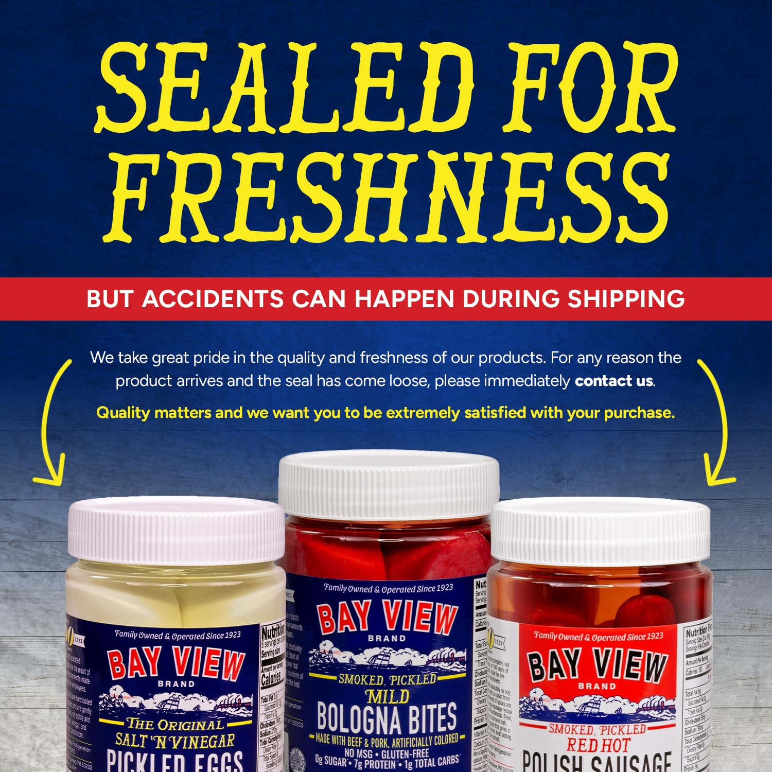 NEW PACKAGING Bay View Smoked Pickled Polish Sausage, No MSG, Gluten Free, No So