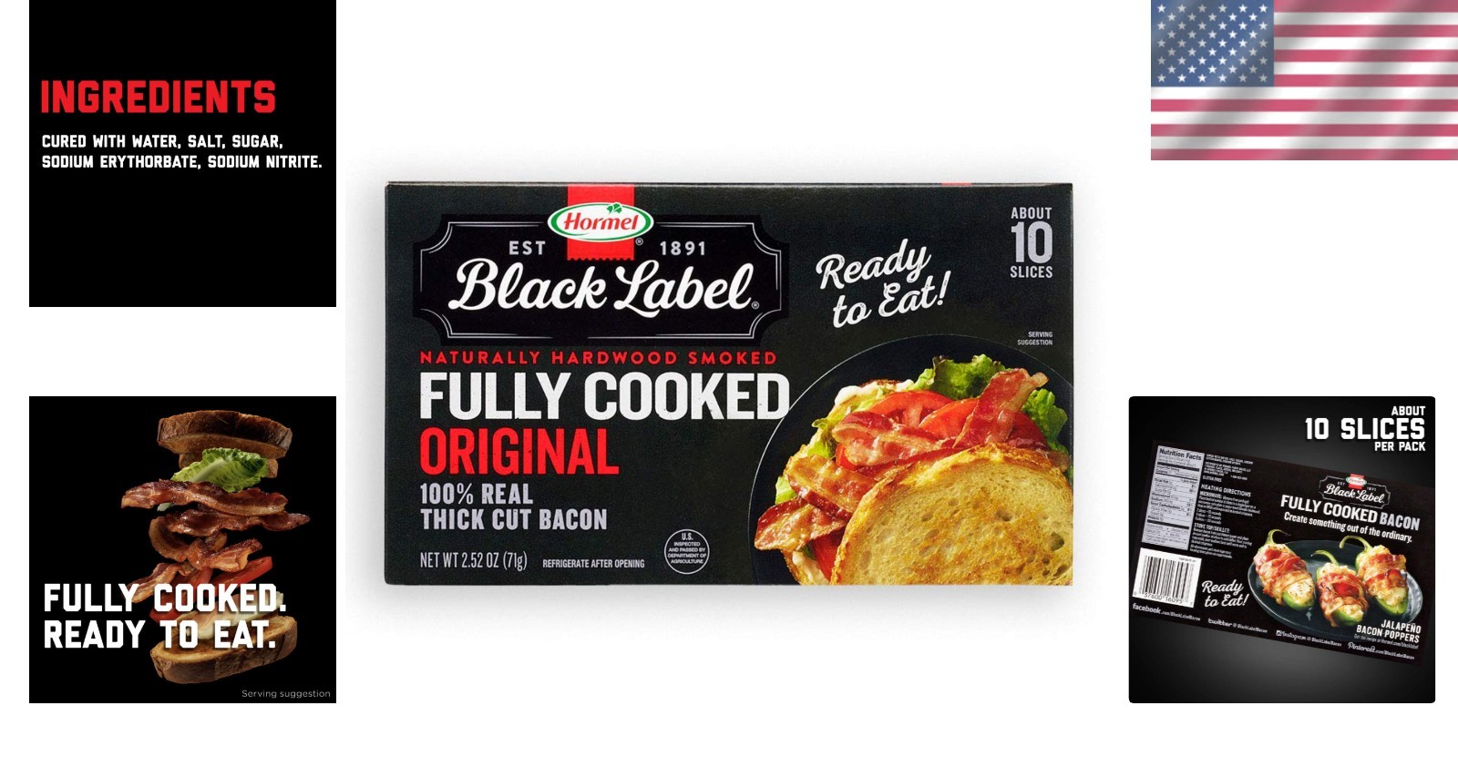 Delicious HORMEL Thick Cut Bacon – Fully Cooked, 2.52 Oz, Perfect for Any Recipe