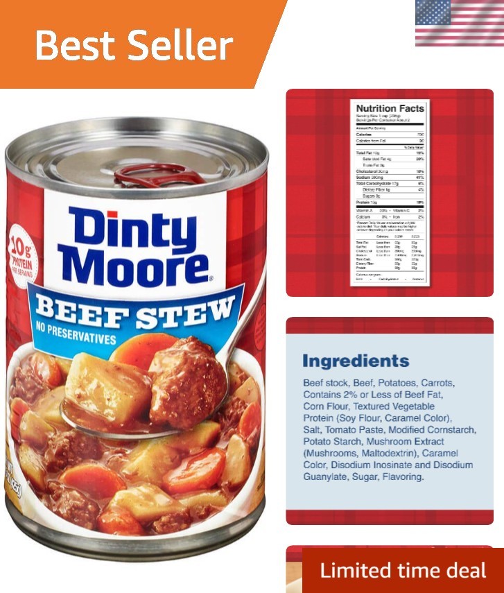Beef Stew, 15 oz 12 Pack, Fully Cooked & Ready-To-Eat with Fresh Potatoes & C…
