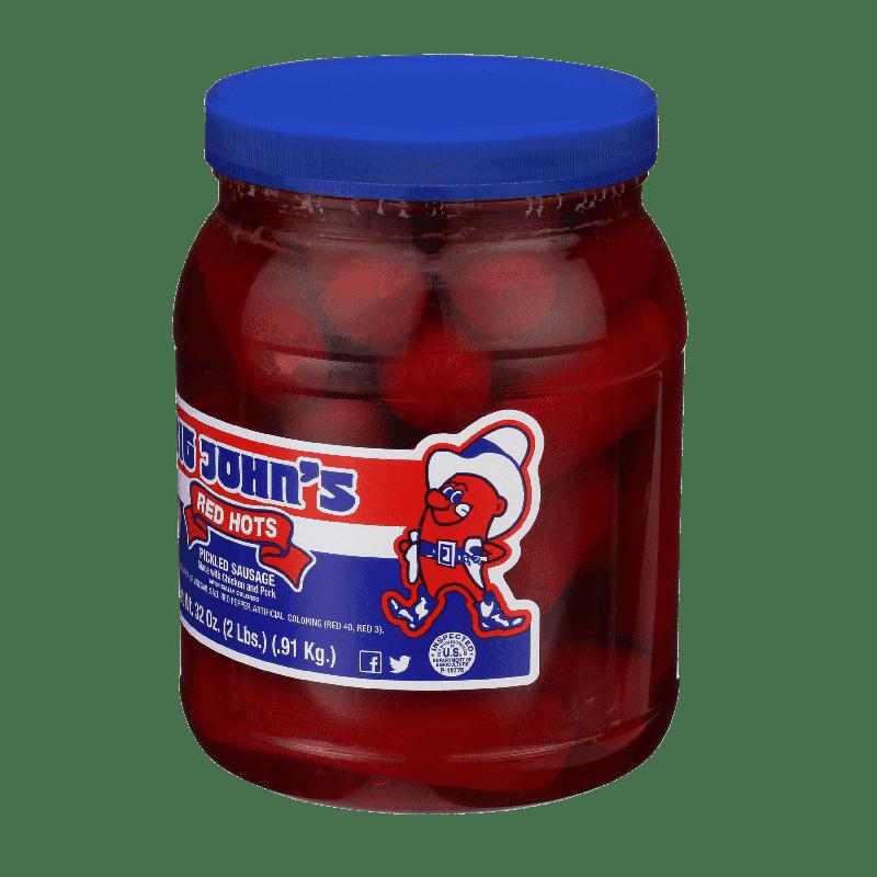 Ready To Eat Pickled Sausage 32oz Jar Spicy Snack Tangy Flavor Shelf Stable New