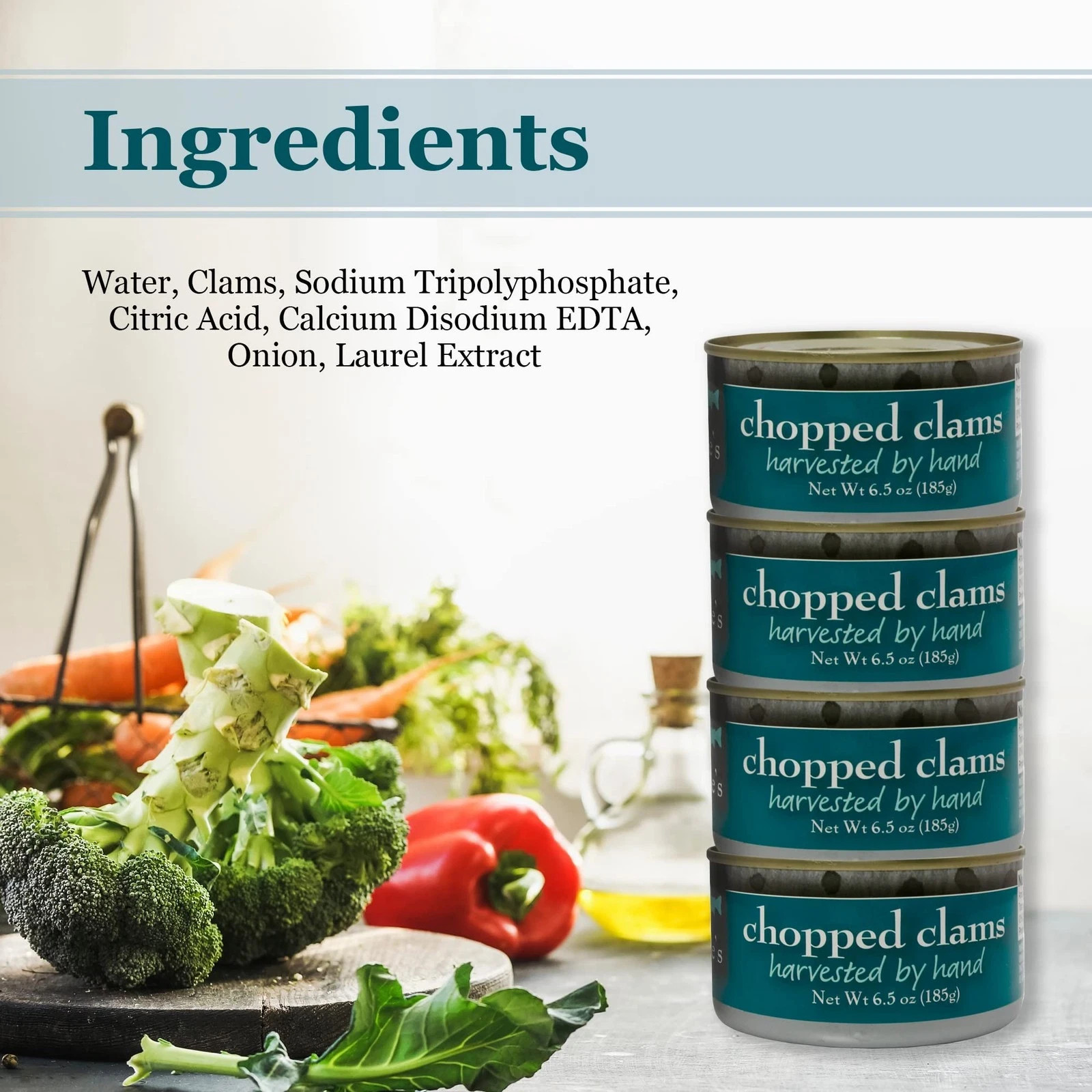 COLES CANNED AND CHOPPED CLAMS – Harvested in Crystal Clear Water Gluten Free…
