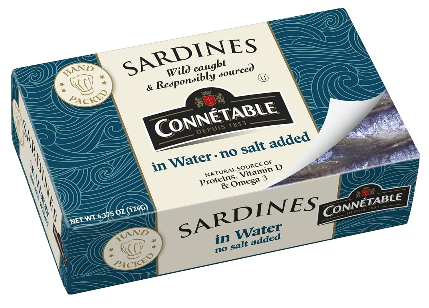 Sardines | Connetable | in Water | No salt added | 4.375 Ounce |…