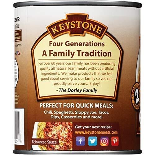 1 Can- Keystone Meats All Natural Ground Beef Fully Cooked 28oz No Preservatives
