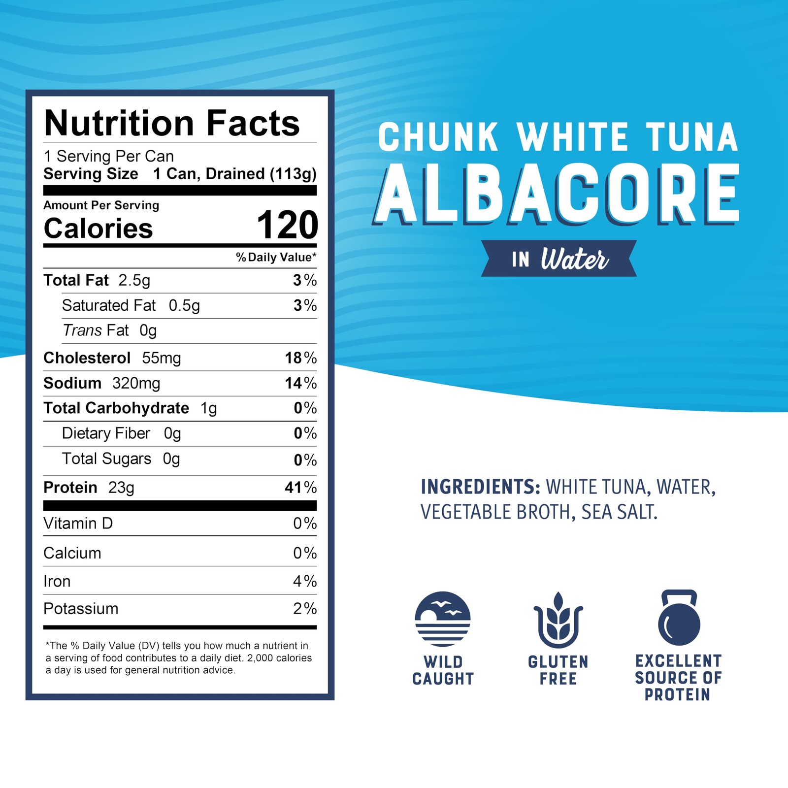 Chunk White Albacore Tuna in Water, 5 oz Can (Pack of 4) – Wild Caught Tuna -…