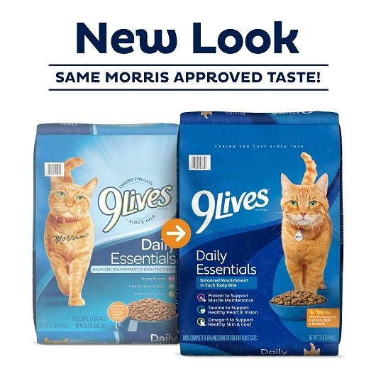 9 Lives Chicken Beef And Salmon Flavor Cat Food Bag, 50.4 Ounce, 4 Per Case