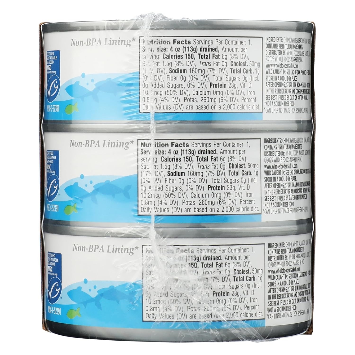 Nutritious No Salt Albacore Tuna, 5oz Cans – 6-Pack for Healthy Snacking