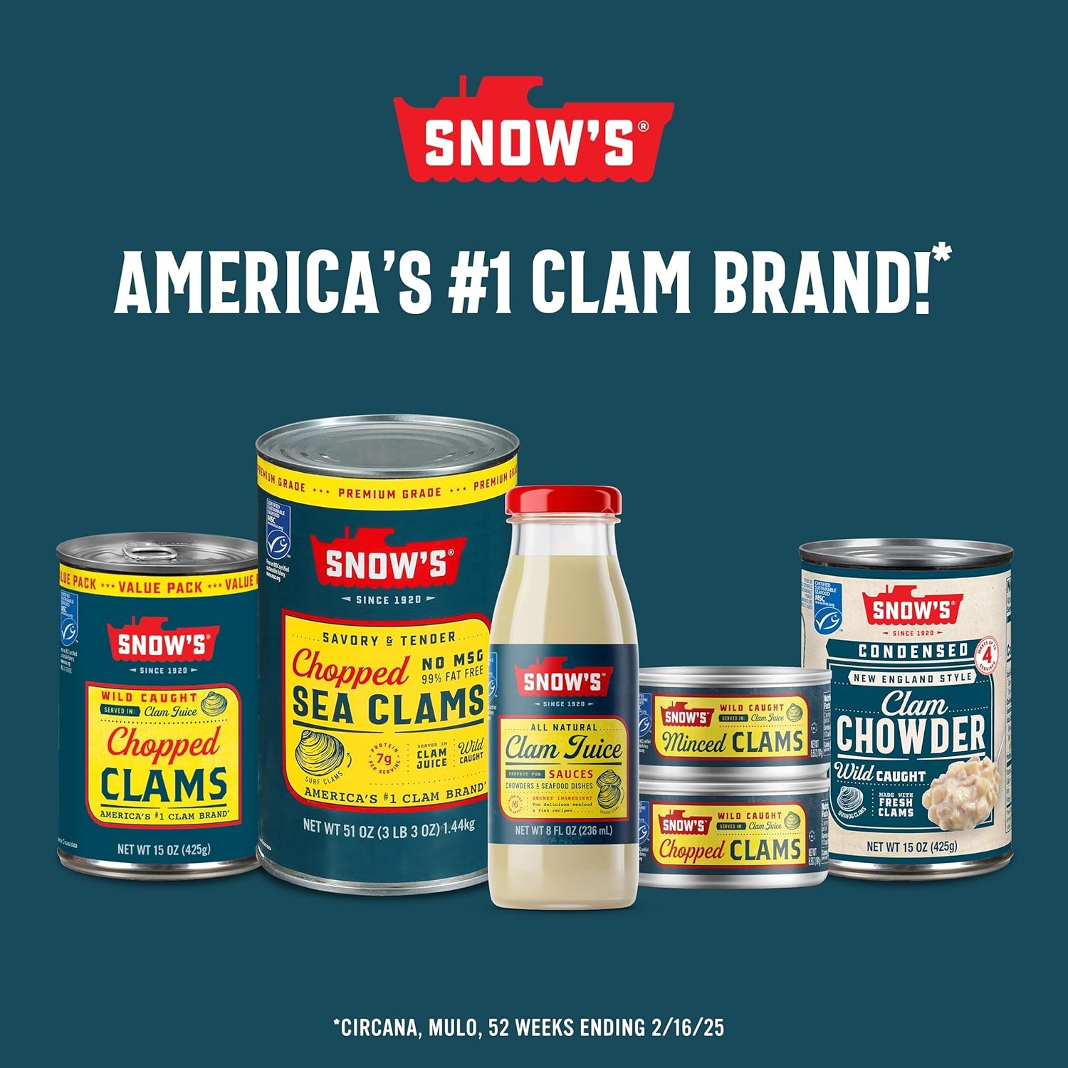 Snow’s Ocean Chopped Clams Canned, 51 oz Can – 7g 51 Ounce (Pack of 1)