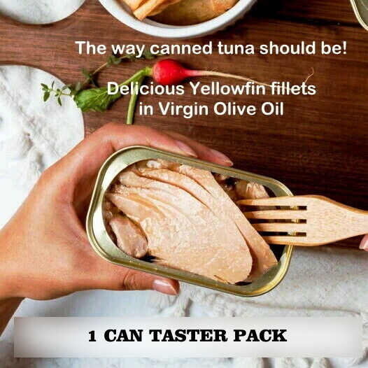 NATURAL CATCH ⭐ 1 CAN TASTER ⭐ Yellowfin Tuna Fish in Olive Oil ⭐ DELICIOUS! ❤