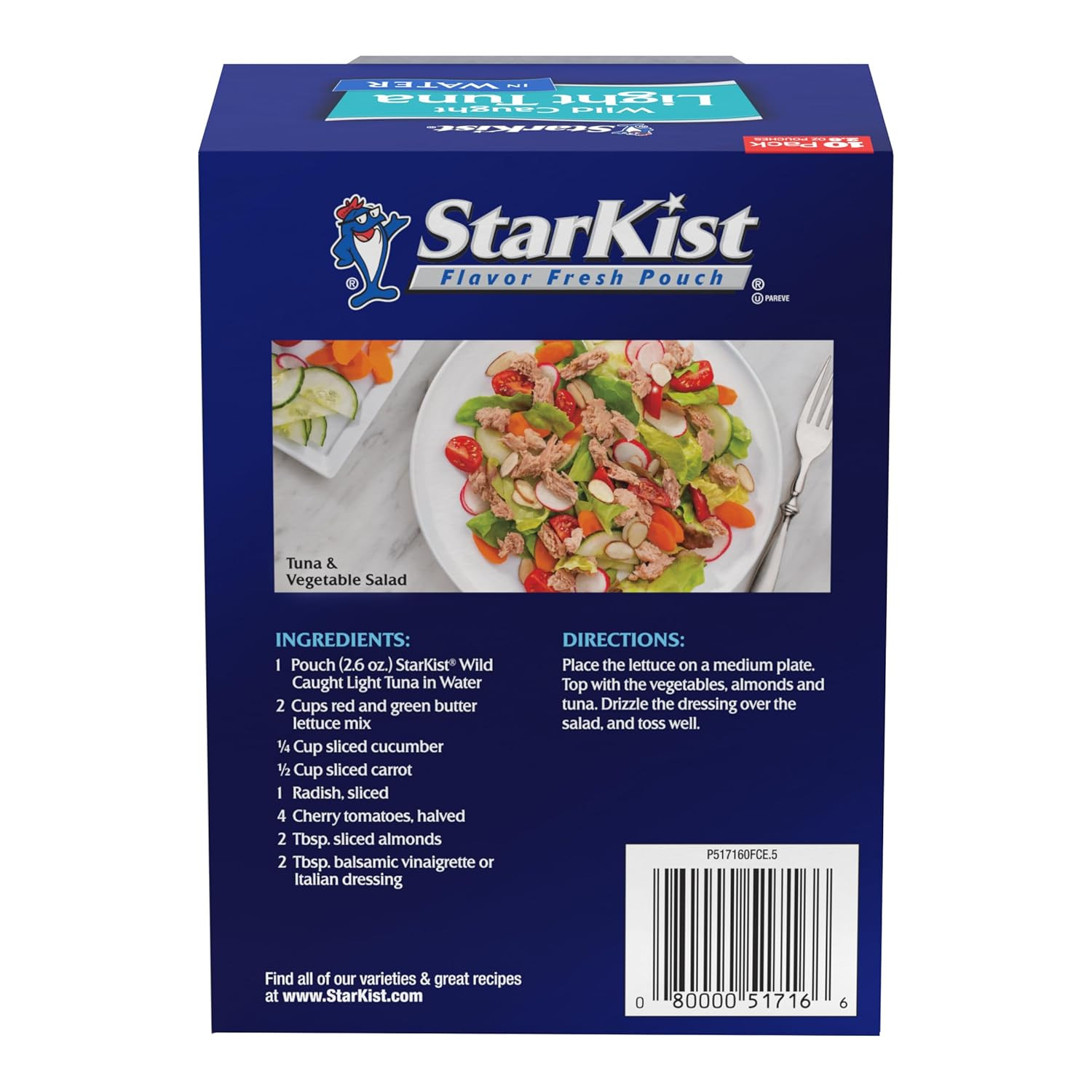 Starkist Chunk Light Tuna in Water, 2.6 Ounce (Pack of 10)