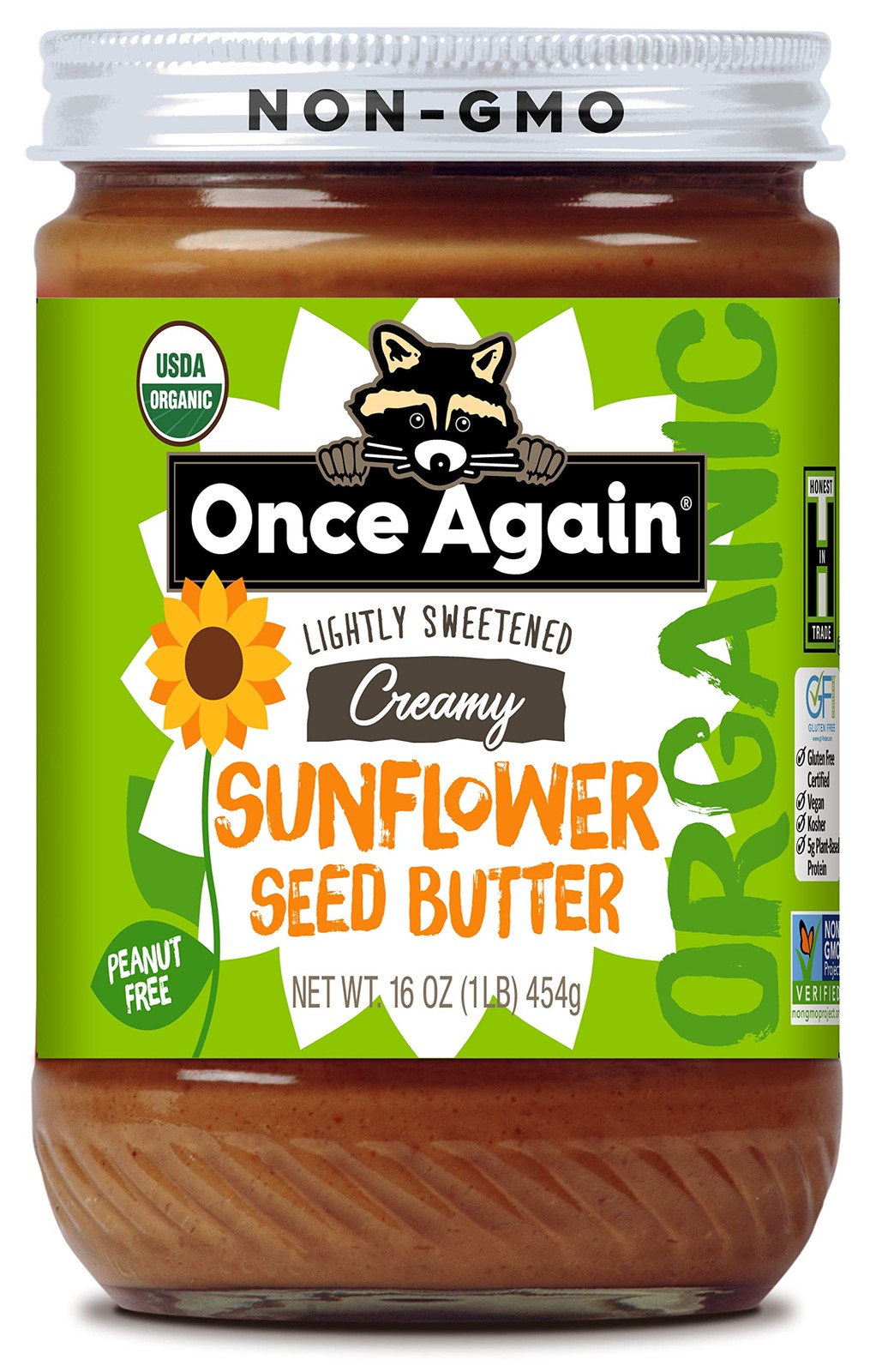 Organic Creamy Sunflower Butter, 16oz – Lightly Salted & Sweetened – Peanut F…