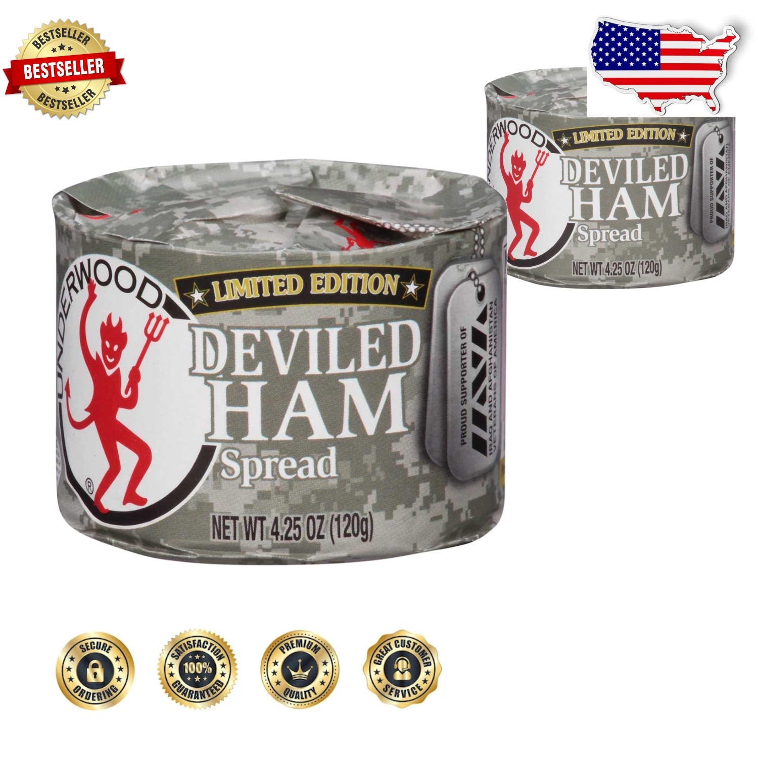 Deviled Ham Spread 4.25oz Cans (24 Pack) – Shelf Stable American Classic