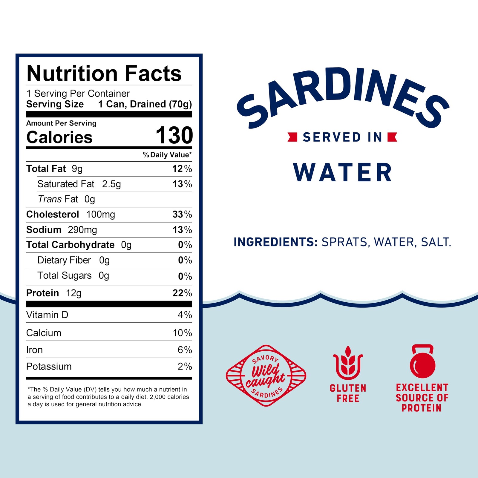 Beach Cliff Sardines in Water, 3.75 oz Can Pack of 12 Wild Caught Sardines …